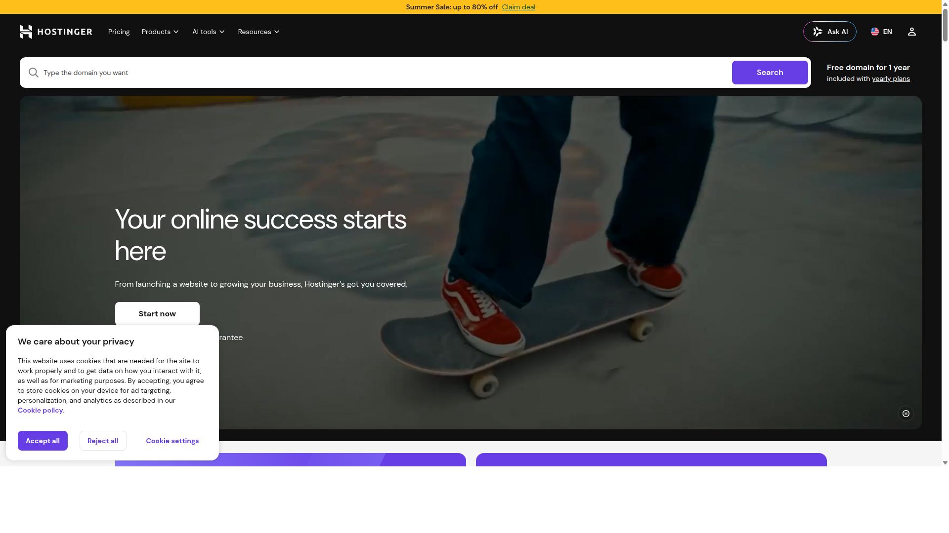 Hostinger website