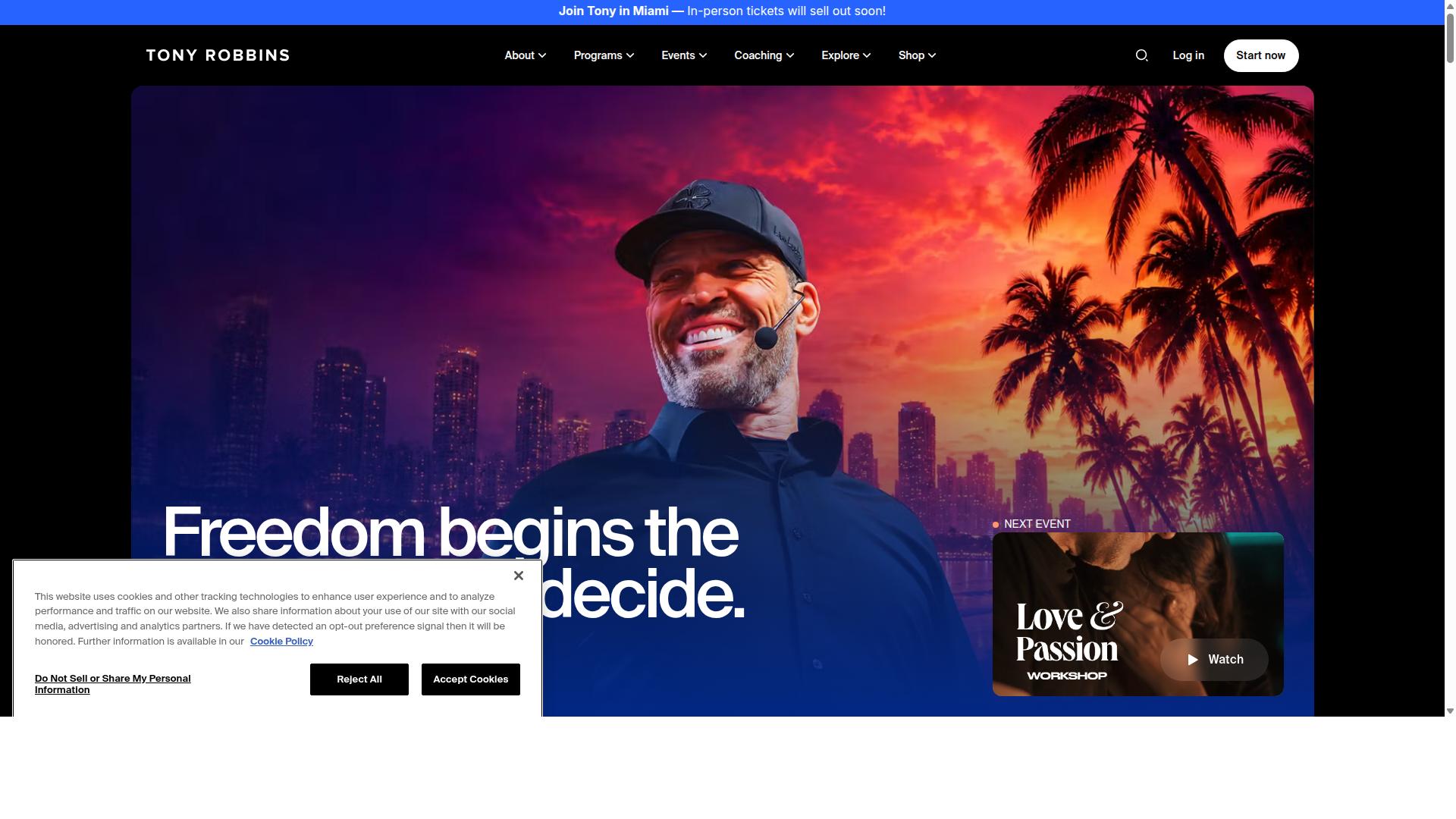Tony Robbins website